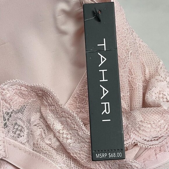 Tahari SIZE 40D Full Figure Lightly Padded Dust Pink Lace Demi Bra NWT $68 - Picture 6 of 6